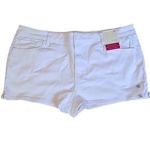 SO BRAND WOMENS JUNIOR PLUS SIZE WHITE SHORTIE SHORTS SIZE 22/40W